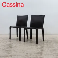 ◆Cassina◆ カッシーナ 412 CAB キャブ アームレスチェア ダイニングチェア 総革/レザー マリオ・ベリーニ 2脚セット 62万 名作品のサムネイル