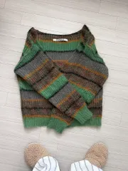 PERVERZE モヘアカーディガン 中古・古着通販】PERVERZE (パーバーズ) Stripe Mohair Wide Cardigan