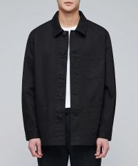 UNIQLO C プレミアムリネンシャツジャケット M ブラック - メルカリ