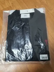 アミ スモール ハート ロゴ ブラック ポロシャツ Tシャツ L