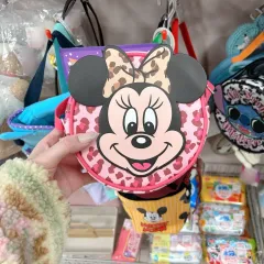 日本輸入 ディズニー ミニ マウス ピンク レオパード クロスバッグ レオパード ミニ マウス 円型 バッグ