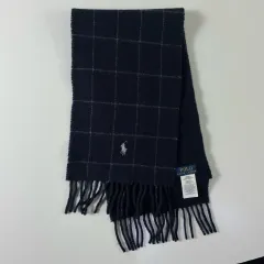 Polo ポロ ラルフローレン ネイビー ウール CHECK マフラー