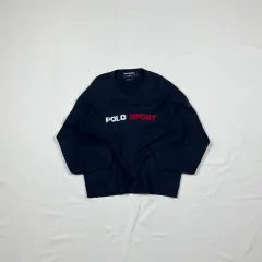 90s POLO SPORT(ポロスポーツ) POLO sport Spellout Vネック ニット