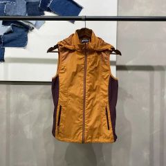 エルエルビーン ナイロン ベスト オレンジ アメリカ古着 裏地フリース