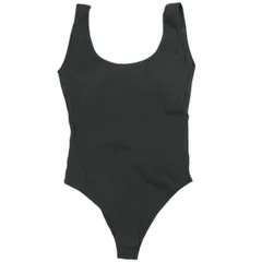 H BEAUTY&YOUTH エイチ ビューティーアンドユース 日本製 COTTON TERECO TANK TOP BODYSUITS コットンテレコタンクトップボディスーツ 1617-299-5818 Free BLACK 胸パット入り トップスのサムネイル
