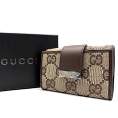 新品同様 GUCCI グッチ GGキャンバス メタルバー 6連キーケース