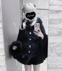 MARS× TETOYちゃんコラボ クロスリボンケープコート ブラック - メルカリ
