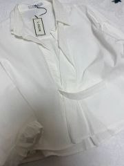 美品】 hLM ヒューエルミュージアム デニム ボウタイ ブラウス シャツ