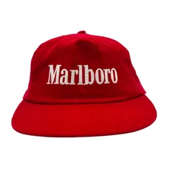 【キャップ/帽子】90s  Marlboro（マールボロ）ビンテージ コーデュロイキャップ レッド 赤 ホワイト 白