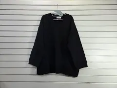 ブラック Vネック レディース オーバーサイズ ニットTシャツ / 宝探し 天使