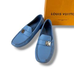 LOUIS VUITTON 水色 ローファーライトブルードライビングシューズ24