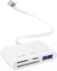 Lightning usb変換アダプタ・SDカード・microSDカード・急速充電 | デジタルカメラ カードリーダー | データ移行保存 | 高速読み取り・転送・コピー（双方向）| 設定不要 操作不要 | 日本語取説付き（iOS9~iOS18対応）