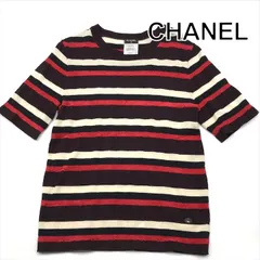 良品 CHANEL シャネル パリ ボンベイ コレクション ボーダー 半袖 ニット トップス ヴィンテージ レディース ファッション h830のサムネイル