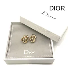   超美品 Christian Dior ディオール CDロゴ ラインストーン イヤリング ゴールド レディース ブランド ファッション小物 プレゼント r701