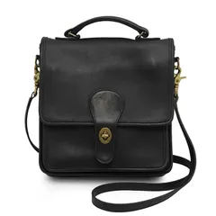 【美品】COACH オールドコーチ ヴィンテージ ショルダーバッグ レディース 5130 メトロポリタン スモールブリーフケース ゴールド ターンロック カーフ カバン 鞄 小物 ショルダーストラップ付属 ブラック 黒