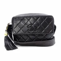 CHANEL シャネル マトラッセ フリンジ ショルダーバッグ ブラック レザー 黒 ロゴ