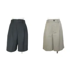 ジーユー GU 美品 24SS 2点セット タックハーフパンツ 色違い M ブラック ブラウン 221-349998 /X
