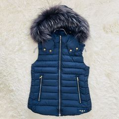 TATRAS タトラス ダウンベスト リアルファー フード付き ブラック