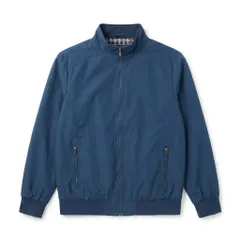 [RB-17] Fashion ジャケット ネイビー 襟裏チェック ジップアップ