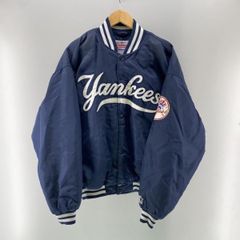 レア2XL☆US輸入90s】スターターMLBヤンキース刺繍スタジャン ネイビー 