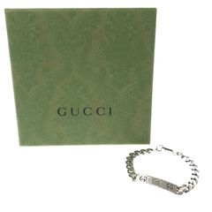 あんしん鑑定】GUCCI ゴースト シルバーチェーンブレスレット 17