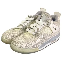 【中古】　NIKE　AIR JORDAN 4 RETRO LASER　スニーカー　サイズ:23.5cm　705334-105　ローカット　総柄　スポーツ　グッズ　古着　/7278