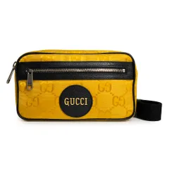 グッチ 631341 Gucci Off The Grid オフザグリッド GGナイロン レザー イエロー ブラック ベルトバッグ ボディバッグ 斜め掛け アンティークシルバー金具 GUCCI（未使用　展示品）