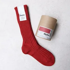 【新品】【1点販売】decka quality socks[デカクォリティソックス]CASED HEAVY WEIGHT PLAIN SOCKS バーガンディ[靴下 ソックス リブ ローゲージ プレーン シンプル 無地 厚手 レディース メンズ 日本製]