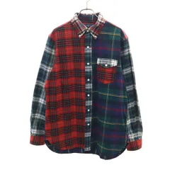 RALPH LAUREN ラルフローレン チェック柄 長袖 ボタンダウンシャツ M グリーン系 メンズ 古着