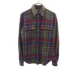 RALPH LAUREN ラルフローレン 長袖 シャツ 2 カーキ系 エルボーパッチ レディース 古着
