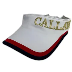 中古 キャロウェイ Callaway サンバイザー  ホワイト ゴールドロゴ スポーティ 訳あり