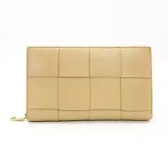 ボッテガヴェネタ Bottega Veneta イントレチャート 長財布 ベージュ レザー 財布 メンズ レディース 箱付き 7-9-314