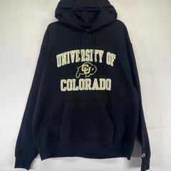 STADIUMカレッジパーカーUCFヴィンテージ古着スウェット黒XL刺繍ロゴ 