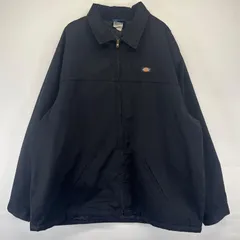 古着 ディッキーズ Dickies ジャケット フルジップ 中綿 ブルゾン ワンポイントロゴ ワーク 大きいサイズ 3XL  ブラック系 メンズのサムネイル