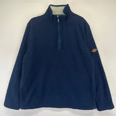古着 オービス ORVIS フリース ニット ハーフジップ プルオーバー トレーナー アウトドア M  ネイビー系 メンズのサムネイル