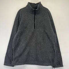 古着 エディー・バウアー Eddie Bauer フリース ジャケット ハーフジップ アウトドア プルオーバー ドローコード L  グレー系 メンズ