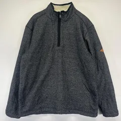 古着 オービス ORVIS フリース ニット ハーフジップ プルオーバー トレーナー 袖タグロゴ ボアライナー 厚手 L  ブラック系 メンズのサムネイル