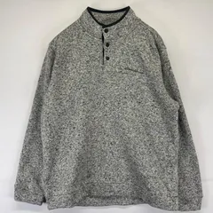 古着 エディー・バウアー Eddie Bauer ニット プルオーバー 刺繍ロゴ スナップT ベターセンタータイプ 霜降りグレー L  グレー系 メンズ