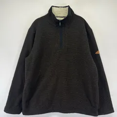 古着 オービス ORVIS フリース ニット ハーフジップ トレーナー プルオーバー 袖タグロゴ ボアライナー 厚手 M  ブラウン系 メンズのサムネイル