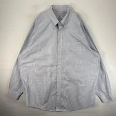 古着 ブルックスブラザーズ Brooks Brothers 長袖シャツ ボタンダウン 胸ポケット 2XL  ホワイト系 チェック メンズ