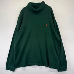 古着 ポロバイラルフローレン Polo by Ralph Lauren 長袖Tシャツ ワンポイント タートルネック 大きいサイズ 2XL  グリーン系 メンズ