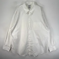 古着 ブルックスブラザーズ Brooks Brothers 長袖シャツ ボタンダウン 胸ポケット XL  ホワイト系 無地 メンズのサムネイル