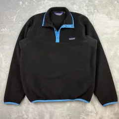 80S USA patagonia Synchilla（シンチラ） スナップ-T ブラック