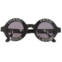 CHANEL ヴィンテージ ラウンド ロゴ サングラス 90s ココマーク 白