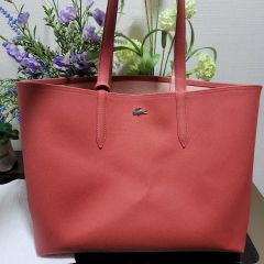 トートバッグ LACOSTE ラコステ バーティカルトートバッグ 赤 通勤 