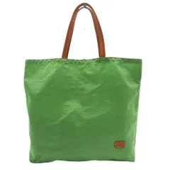 IBIZA イビサ トートバッグ ハンドバッグ ナイロン レザーハンドル カバン 鞄 グリーン レディース 【中古】