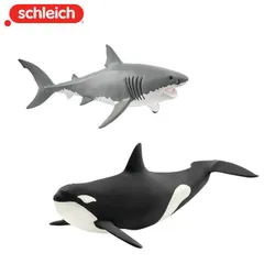 【公式】シュライヒ 玩具 おもちゃ フィギュア 人形 動物 プレゼント 知育 インテリア シュライヒ ワイルドライフ ホホジロザメ・シャチ 14809/14807N