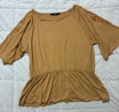 PRADA サンドピンク フリル袖 トップス - メルカリ