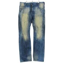 DIESEL ディーゼル デニムパンツ KROOLEY ユーズド ダメージ加工 ストレート ジーンズ ボトムス インディゴ 36 メンズ 【中古】