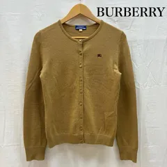 バーバリー・ブルーレーベル FBF20-565-40 ノバチェック ホース ロゴ 刺繍 クルーネック ウール カーディガン レディース 38 ISItems【USED】【古着】【中古】50158274